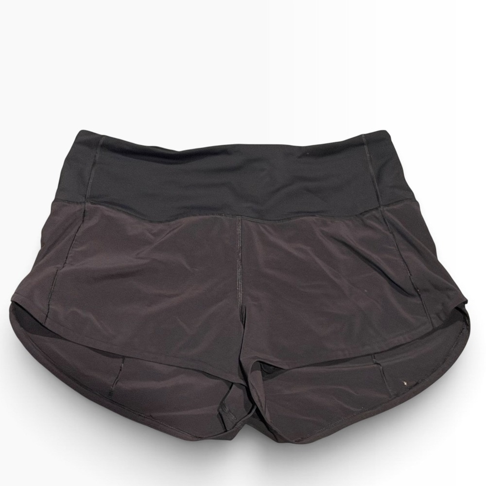 Lululemon Speed Up High-Rise Lined Running Shorts 2.5 Black W7AY3S Size 6 FLAW
